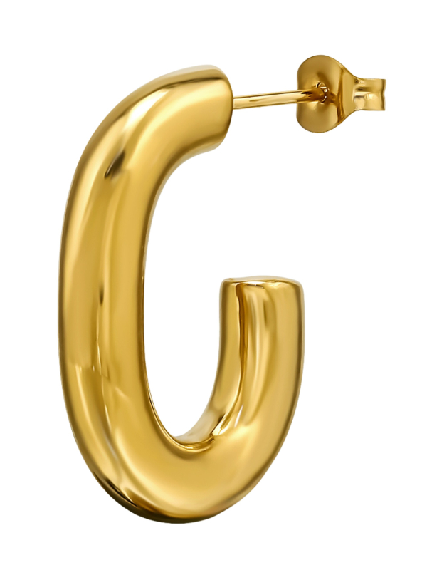 Maxte SES-1358-GD Cleo Hoop Stainless Steel Ear Studs | Diademita
