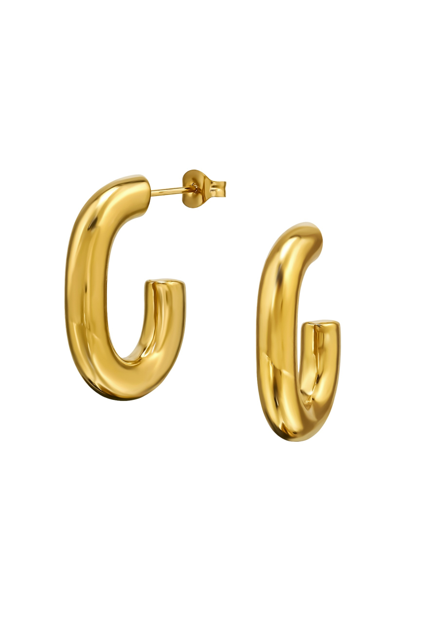 Maxte SES-1358-GD Cleo Hoop Stainless Steel Ear Studs | Diademita