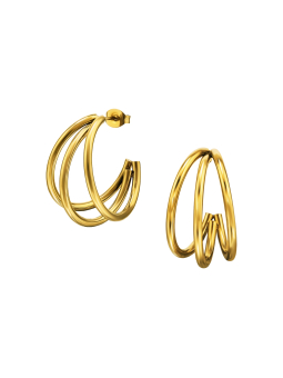Maxte SES-1359-GD Puces d'Oreilles Demi-Créoles à Trois… | Diademita