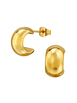 Maxte SES-1362-GD 7 mm Breite Halbe Creolen/Ohrstecker… | Diademita