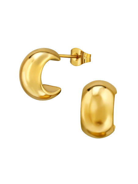 Maxte SES-1362-GD 7 mm Breite Halbe Creolen/Ohrstecker… | Diademita
