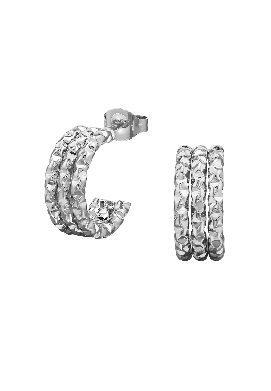 Ohrstecker mit Drei Linien/Stäben und Diamantschliff aus Edelstahl