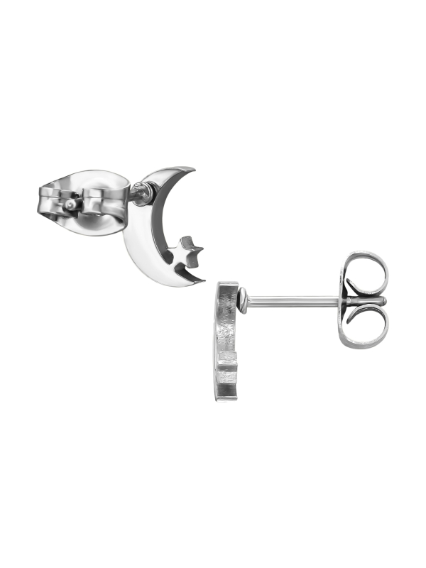 Maxte SES-1398-SS 8 mm Ohrstecker Mond mit Stern aus… | Diademita