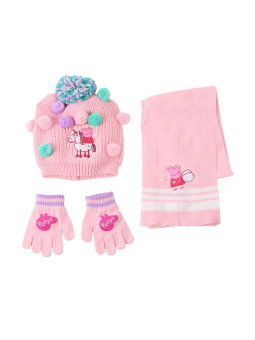 Ensemble écharpe Peppa Pig de 3 pièces – Rose