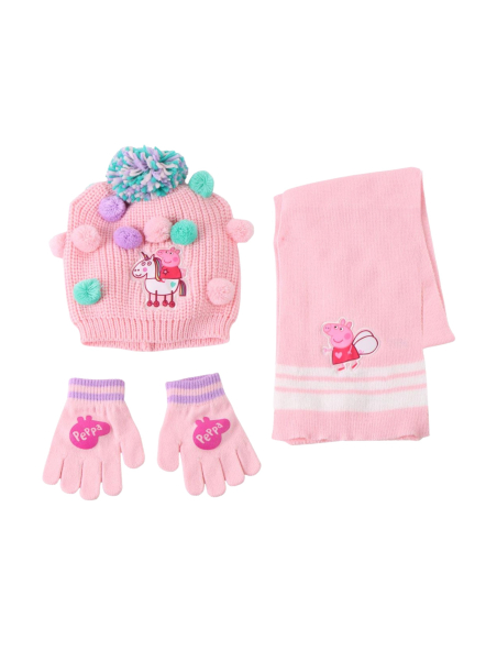 Disney 2200010582 3-teiliges Peppa Pig Schal-Set | Diademita