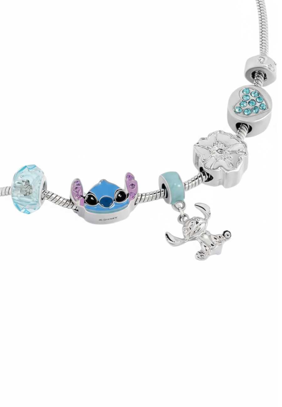 Disney BH00392RL-7 Versilbertes Stitch Charm-Armband | Diademita