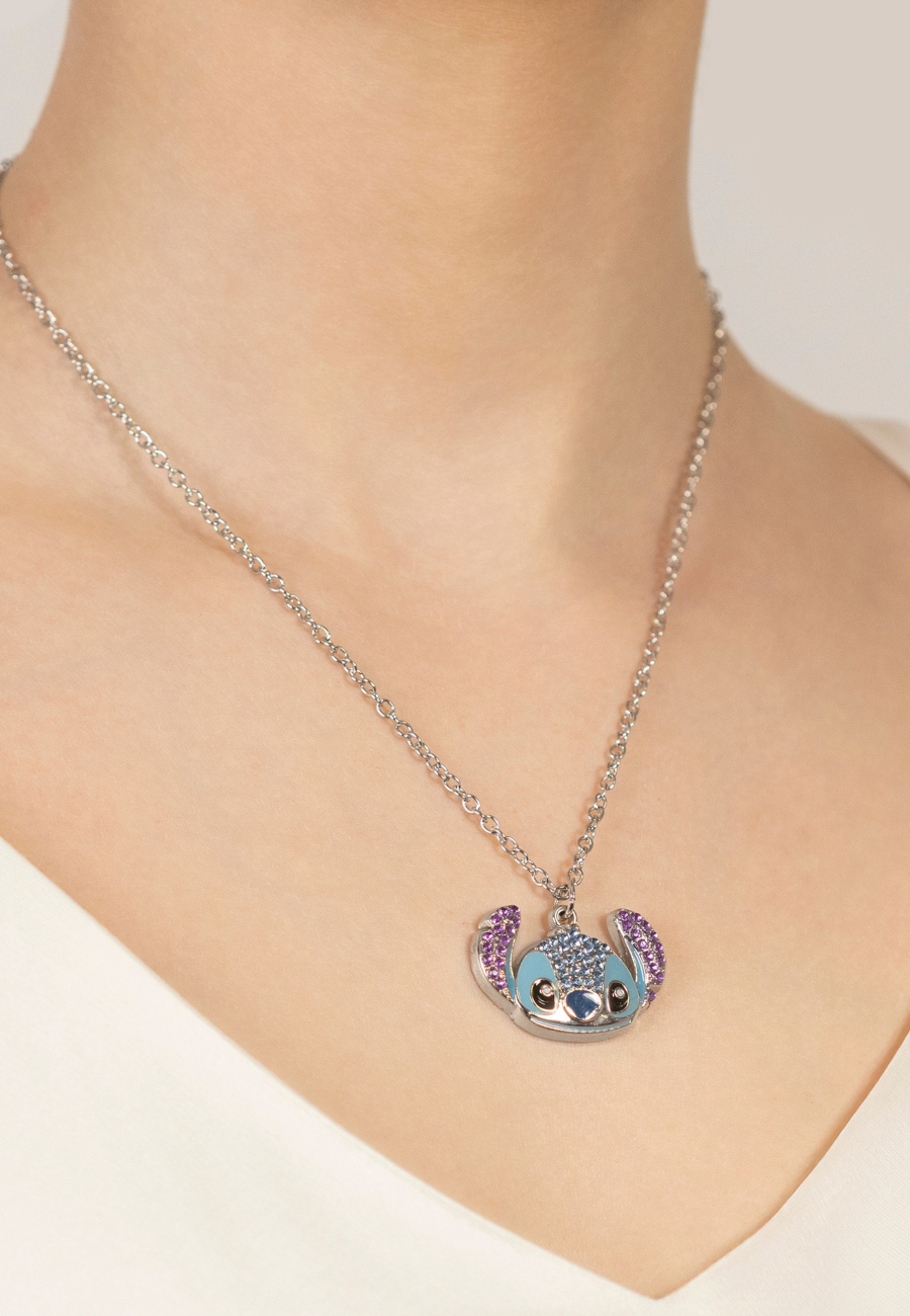 Disney NH01080RRZL16 Stitch Crystal Head Pendant Necklace | Diademita