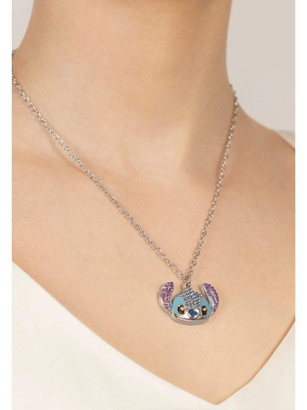 Collier Pendentif Tête en Cristal Stitch