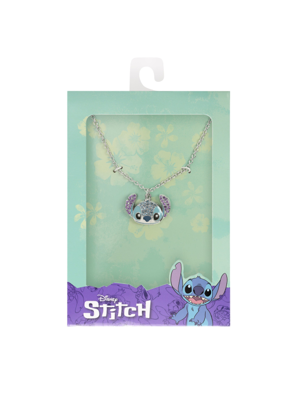 Collier Pendentif Tête en Cristal Stitch