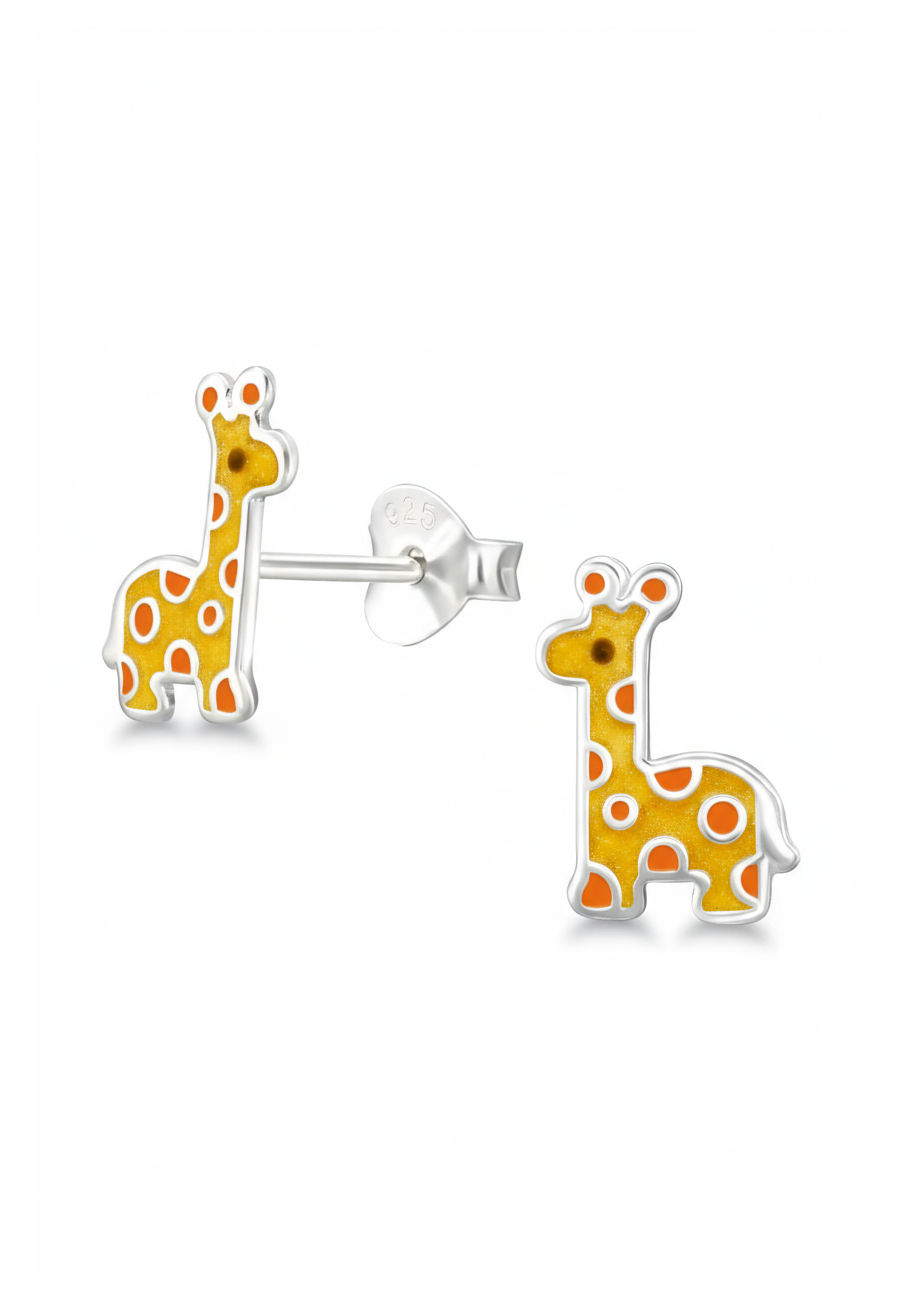 Kinder Ohrstecker aus Sterlingsilber mit Giraffenmotiv und Epoxid