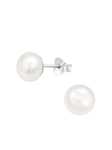 Ohrstecker aus Sterlingsilber mit Süßwasserperle 7 mm