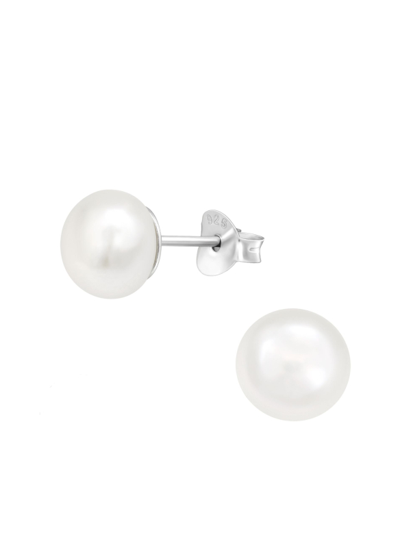 Ohrstecker aus Sterlingsilber mit Süßwasserperle 7 mm