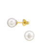 6mm Glass Pearl Sterling Silver Ear Studs