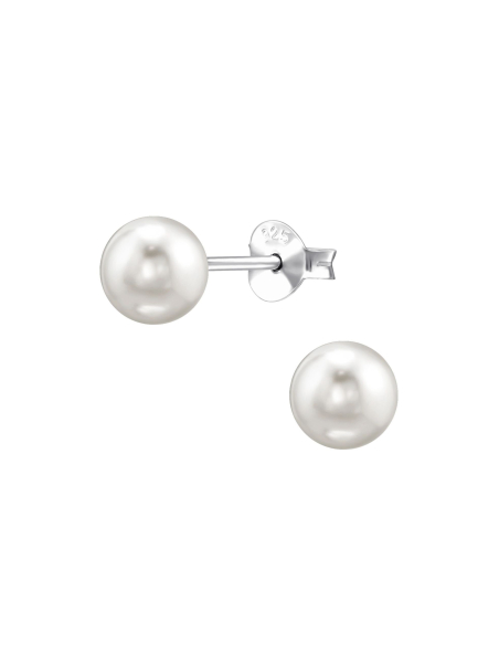 Maxte ES-PGL6 6mm Sterling Silver Ear Studs with Glass… | Diademita