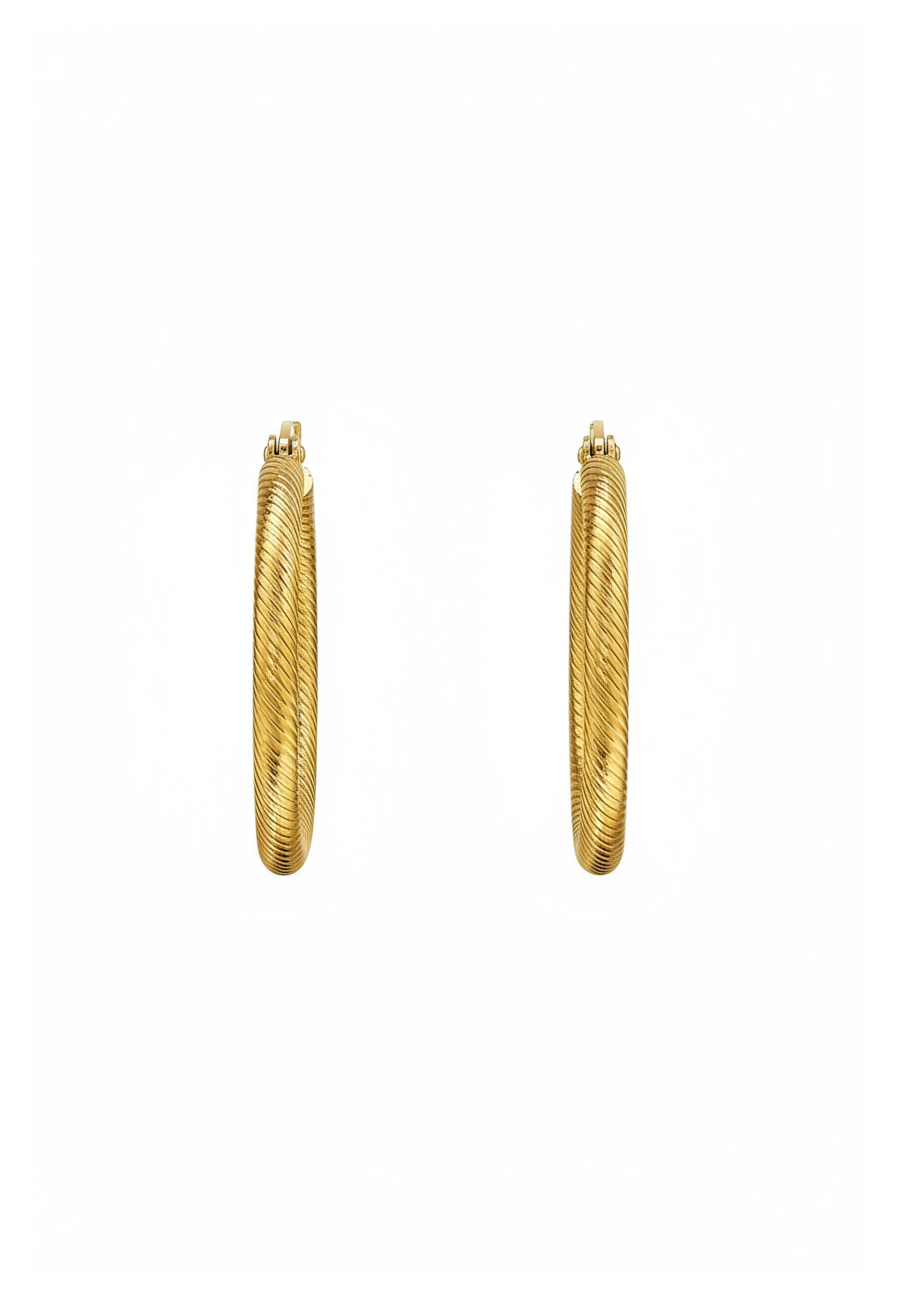 Maxte SEG-1608-GD 30 mm Edelstahl Creolen in Gold mit… | Diademita