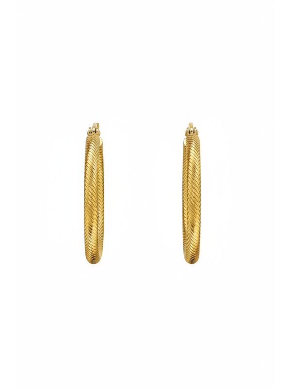 Maxte SEG-1608-GD 30 mm Edelstahl Creolen in Gold mit… | Diademita