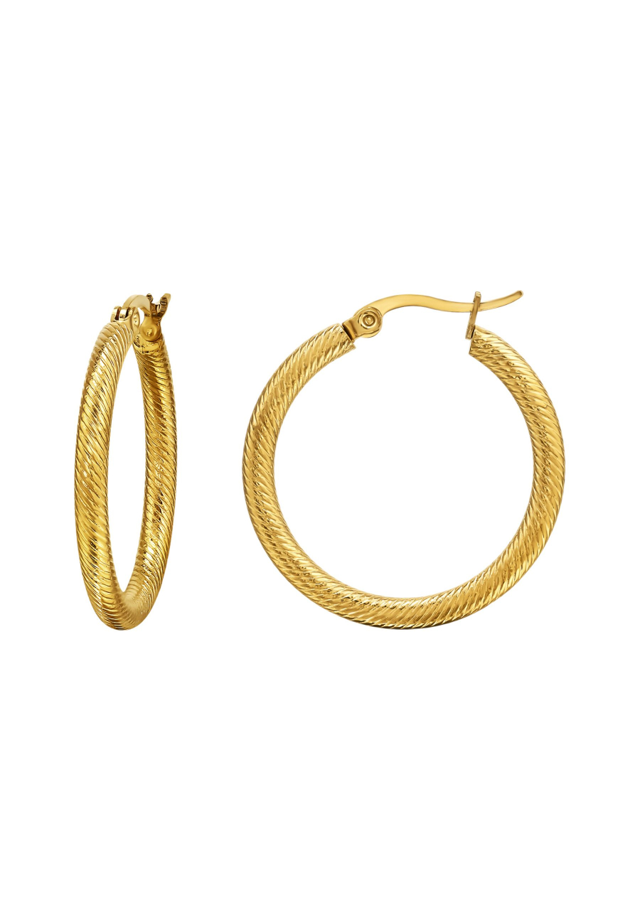 Maxte SEG-1608-GD 30 mm Edelstahl Creolen in Gold mit… | Diademita