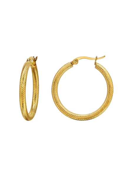 Maxte SEG-1608-GD 30 mm Edelstahl Creolen in Gold mit… | Diademita