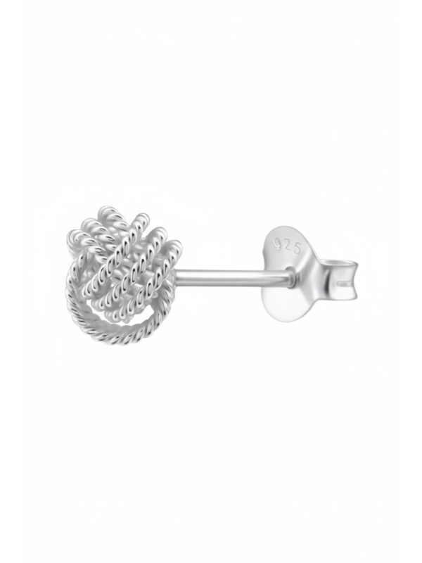 Silberne Knoten-Ohrstecker