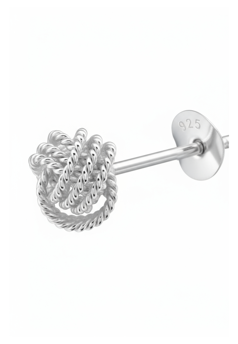 Puces d'Oreilles Nœud en Argent