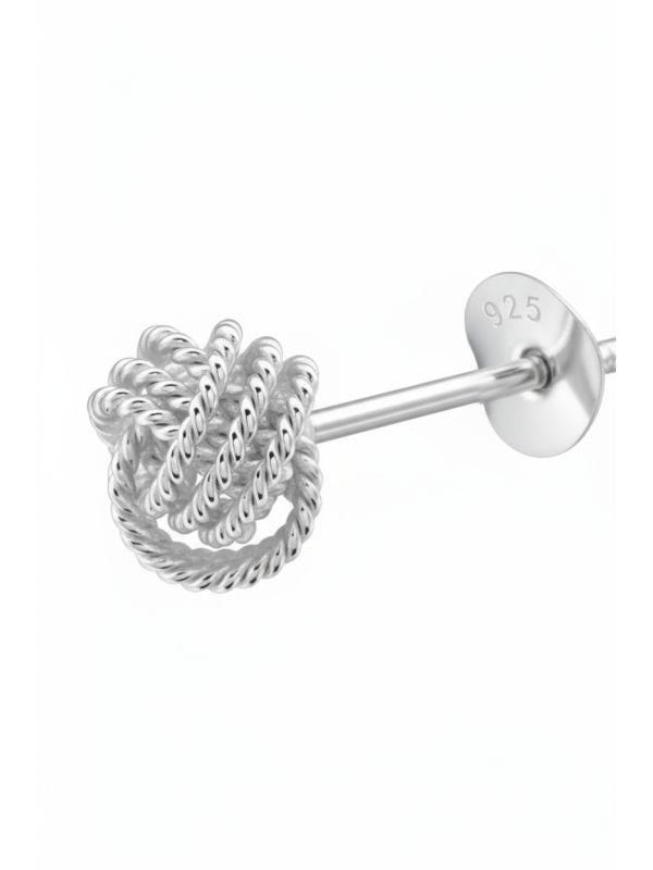 Silberne Knoten-Ohrstecker