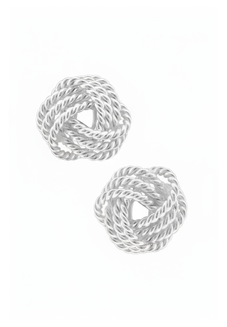 Silberne Knoten-Ohrstecker