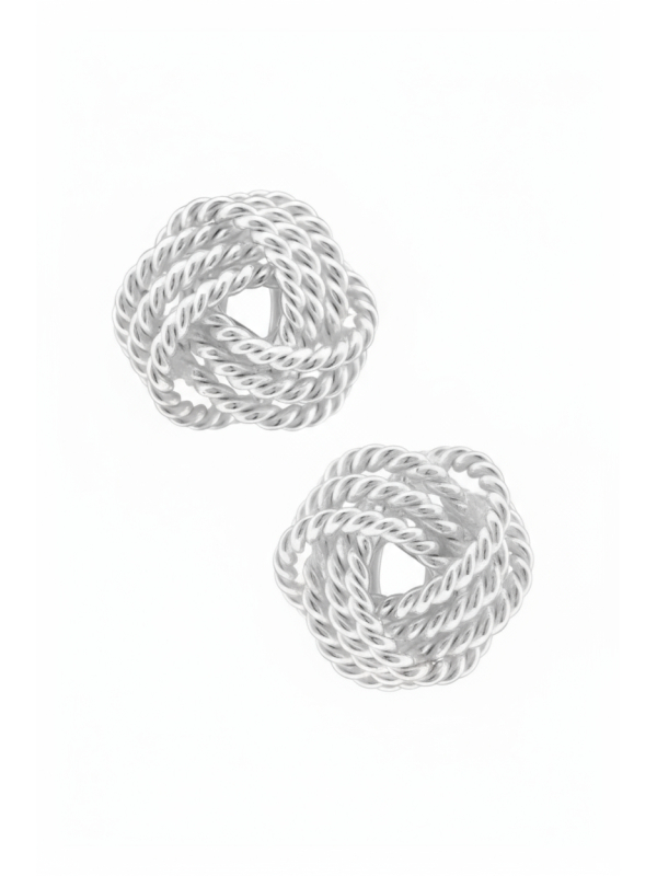 Silberne Knoten-Ohrstecker