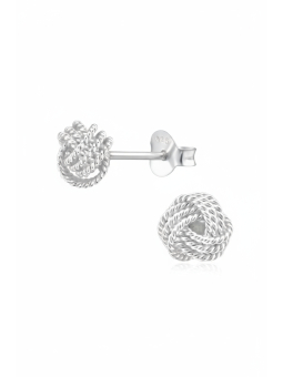 Maxte ESJN-017-6 Silver Knot Ear Studs | Diademita