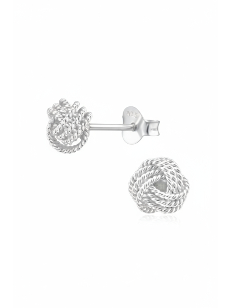 Puces d'Oreilles Nœud en Argent