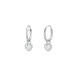 Maxte CR1.2X12-HP-CZA-H5-PT Silver Ear Hoops with… | Diademita