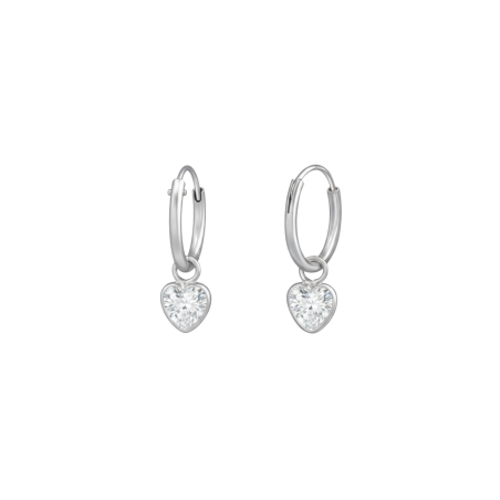 Maxte CR1.2X12-HP-CZA-H5-PT Silver Ear Hoops with… | Diademita