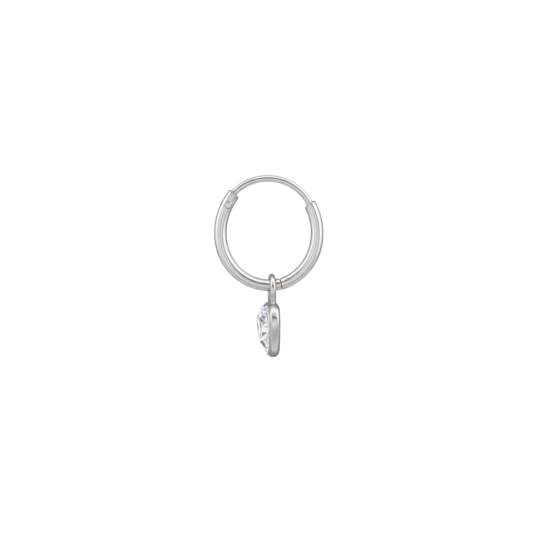 Maxte CR1.2X12-HP-CZA-H5-PT Silver Ear Hoops with… | Diademita