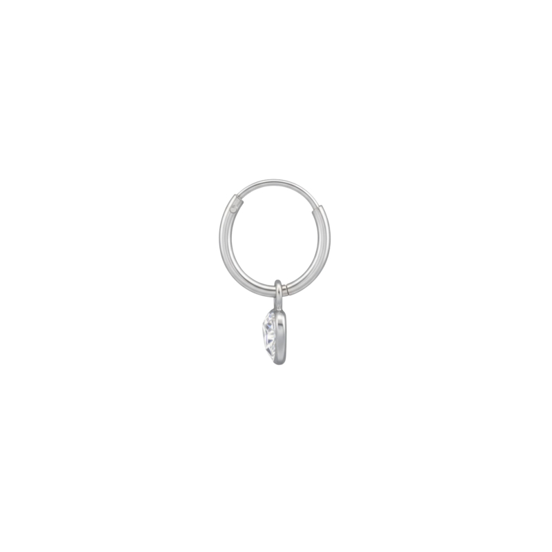 Maxte CR1.2X12-HP-CZA-H5-PT Silver Ear Hoops with… | Diademita