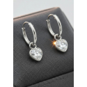 Maxte CR1.2X12-HP-CZA-H5-PT Silver Ear Hoops with… | Diademita