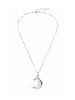 Collier Lune avec Étoile en Argent Sterling avec Zircone Cubique  Export to Sheets – Silver