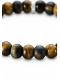 Bracelet avec perles d'Œil de Tigre brun-doré et bleu-doré (9 mm)