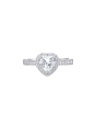 Ring White Halo Heart Shaped Zirconia Silver