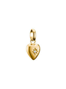 Pendentif Charm Cœur Avec Étoile Connect Plaqué Or – Gold