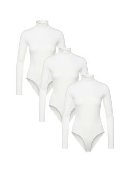 BASIC MAX Body met Opstaande Kraag Vrouwen 3 Pak – Wit