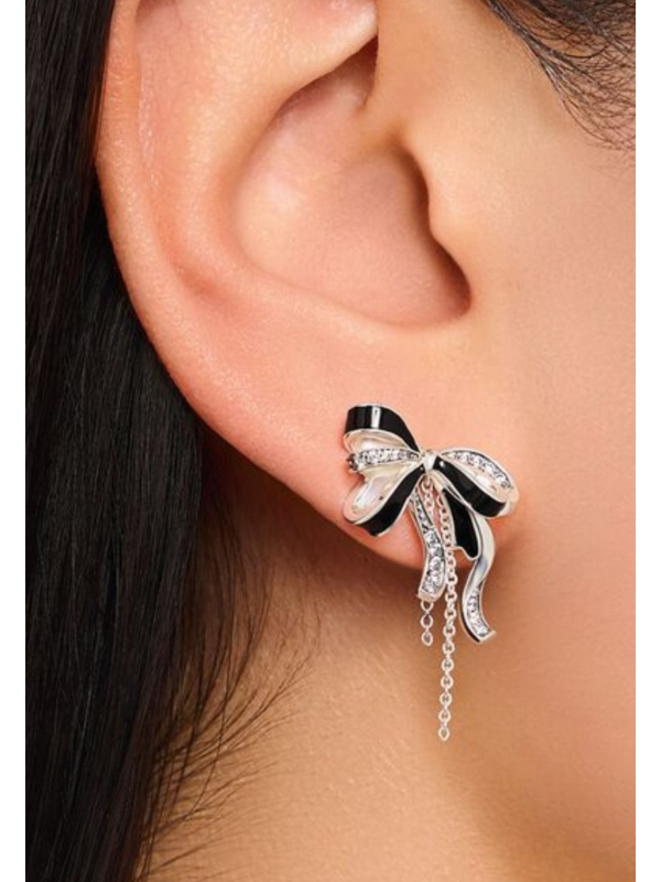 Silver Bow Stud Earrings – Lovely Romance