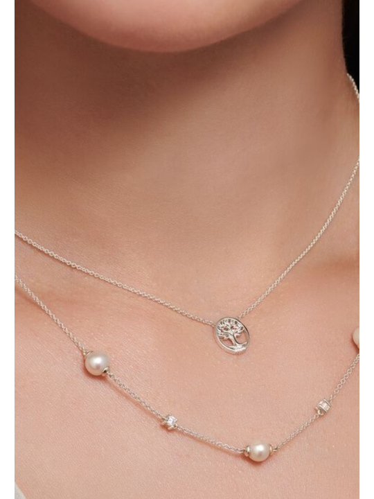 Collier en Argent avec Pierres Blanches