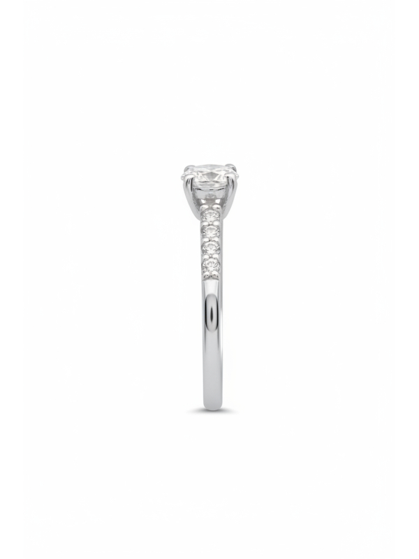 Silver Solitaire Ring with Cubic Zirconia