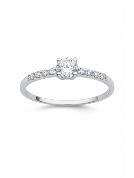 Silver Solitaire Ring with Cubic Zirconia