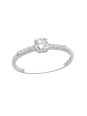 Bague Solitaire en Argent avec Zircone Cubique