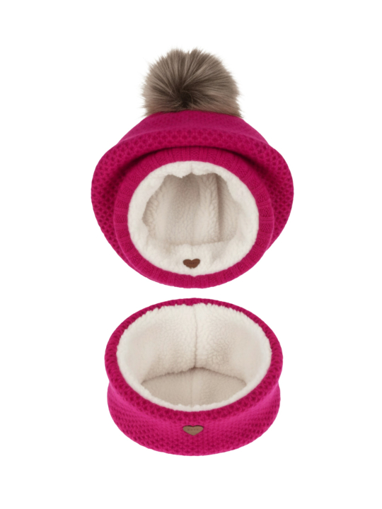 Maxte 6677 Girl's winter set: pink hat and tube scarf… | Diademita