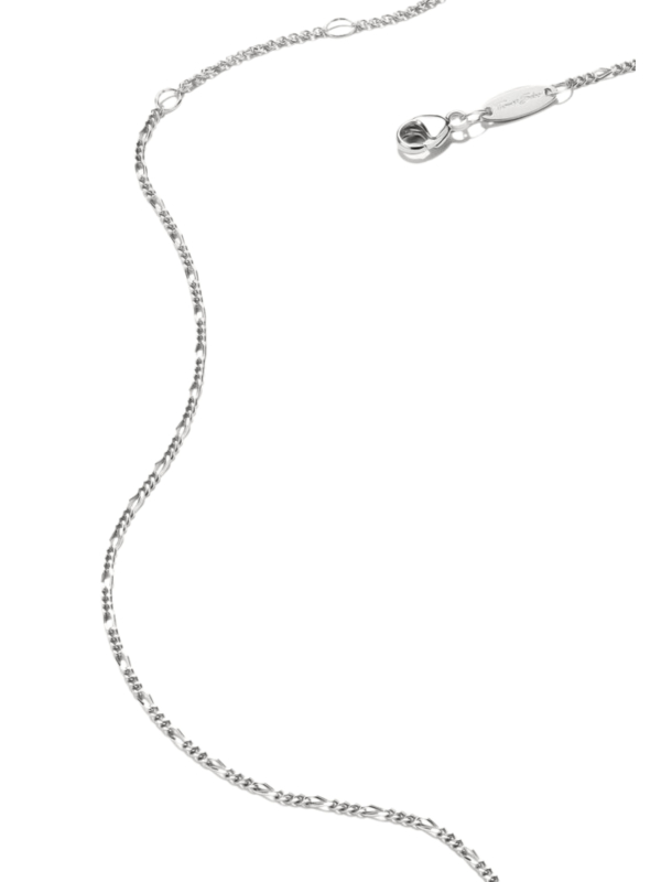 Charm necklace Figaro design silver