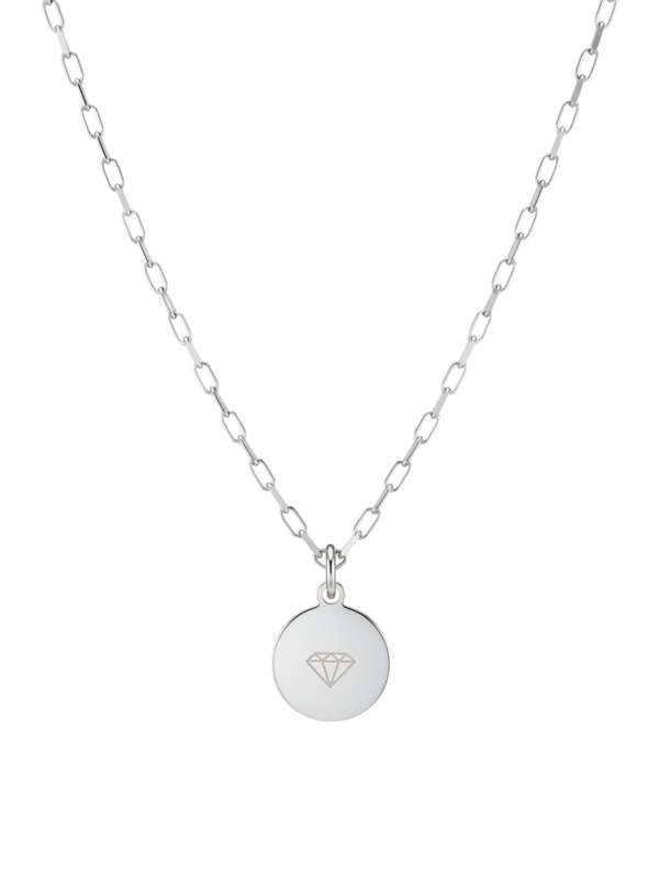 Collier charm maillons trombone en argent