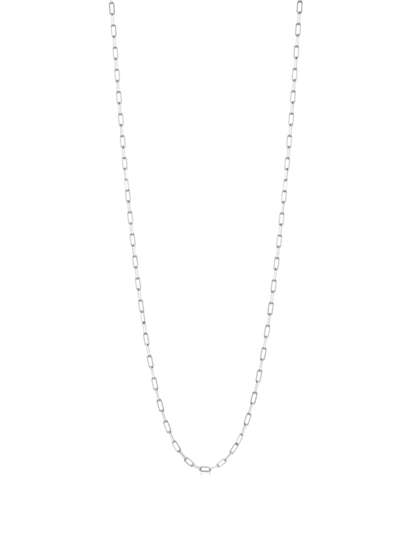 Collier charm maillons trombone en argent