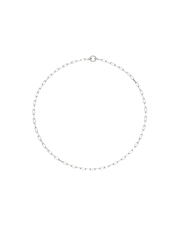 Collier charm maillons trombone en argent