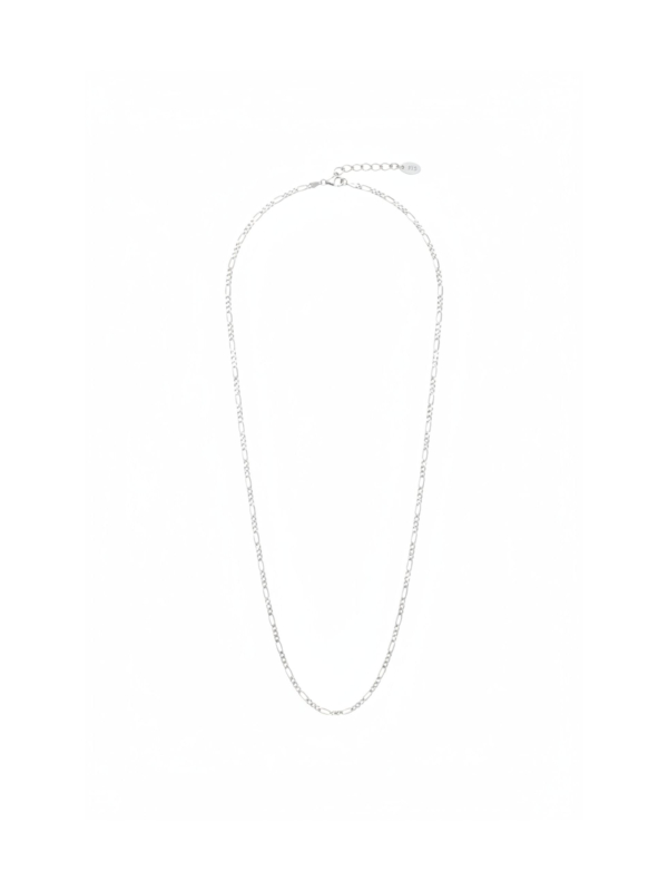 Charm necklace Figaro design silver